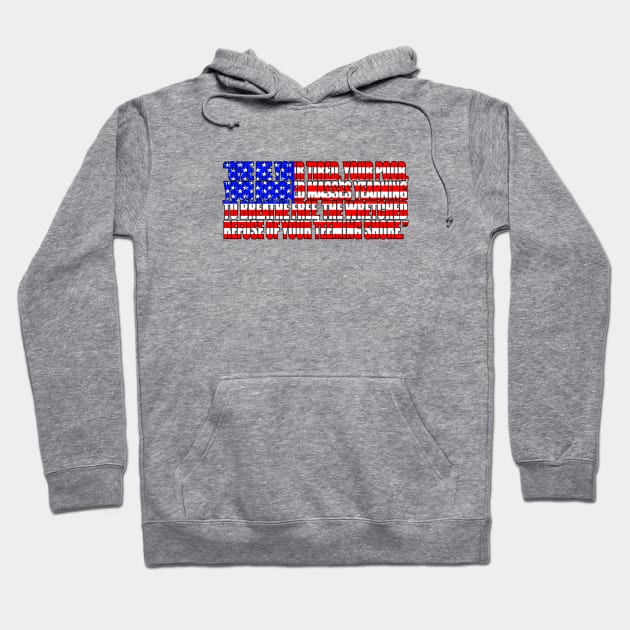 Statue Of Liberty quote USA Flag Hoodie by SeattleDesignCompany